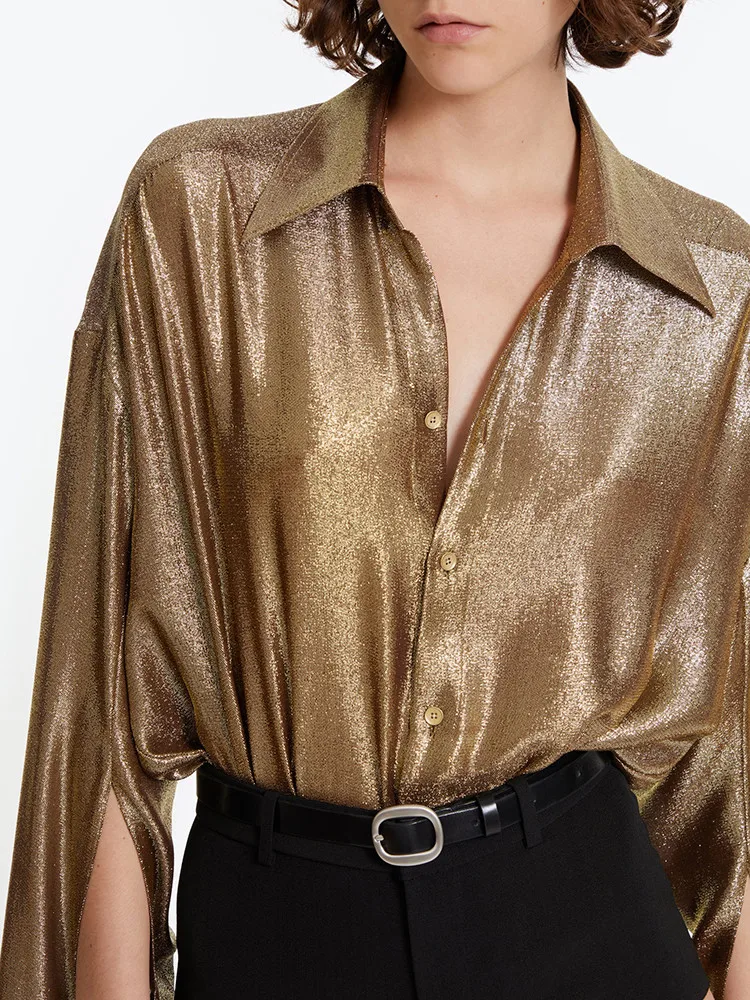 TWOTWINSTYLE Hit Color Slimming Jumpsuits For Women Lapel Long Sleeve High Waist Patchwork Single Breasted Jumpsuit Female New