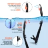 Dry Snorkel Set, Pano 3 Window Snorkel Mask, Anti-Fog Scuba Diving Goggle and Snorkel, Adult Snorkeling Swim Mask with  PC  Lens 5