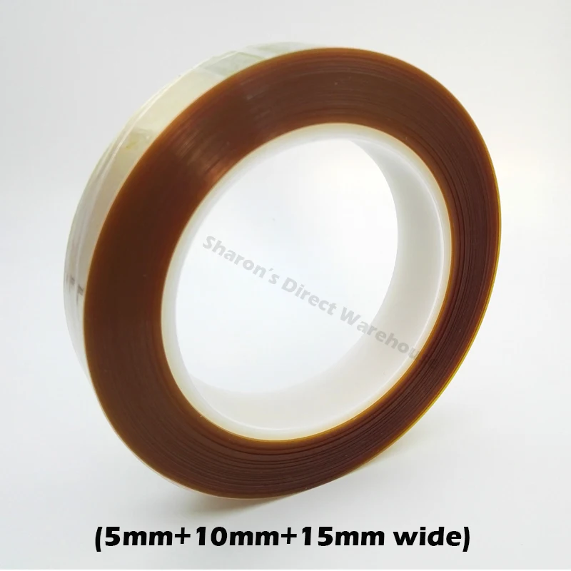 

Promotion 3pcs/lot 5mm/10mm/15mm Brown Double Faced Towers Glue High Temperature Polyimide Double-sided Adhesive Tape