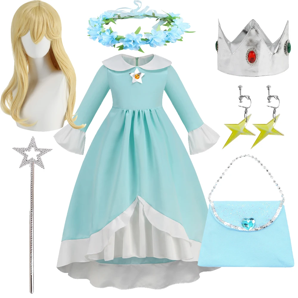 

Rosalina costume for kids Girl Dress Girl Game Playing Princess Cosplay Costume Children Birthday Theme Party Carnival Outfit