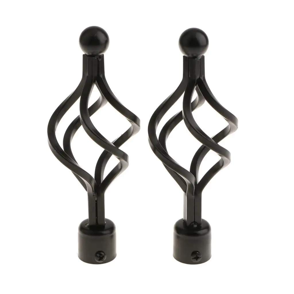 Decorative Curtain Rod Ends Iron Curtain Rail Support Finials Window Pole Bracket for Hotel Room Decorative Curtain Rod Ends Iron Curtain Rail Support Finials Window Pole Bracket for Hotel Room
