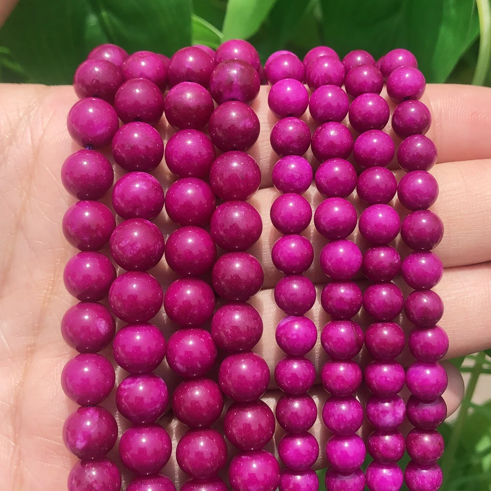 Natural Stone Dark Purple Sugilite Jades Round Loose Beads For