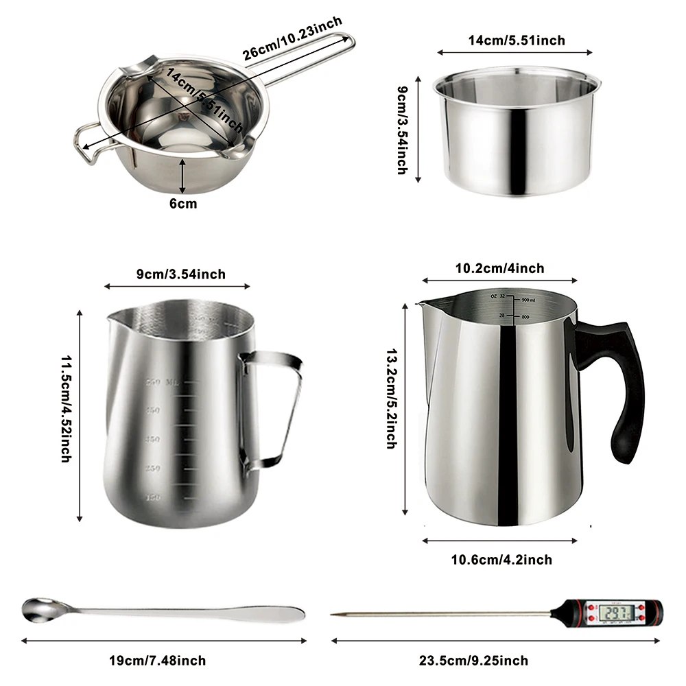 Description Picture 3 of itemCandle Making Kit Pouring Pot Wicks Stickers Candle Fixator Craft Tools DIY Handmade Aromatherapy Wax Candles Making Tools Sets