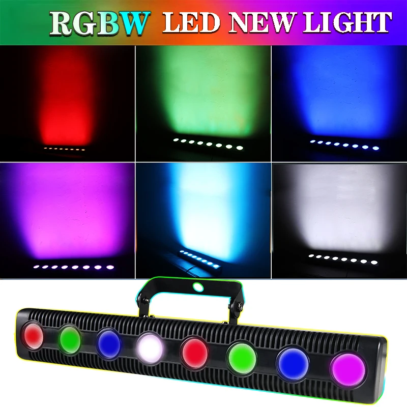 Wall Wash Lamp 8 LED RGBW 4IN1 DMX Wall Wash Lamp DJ Disco Party Par Stage Light Effect for Dance Bar Holiday Wedding Xmas Halloween Decorate