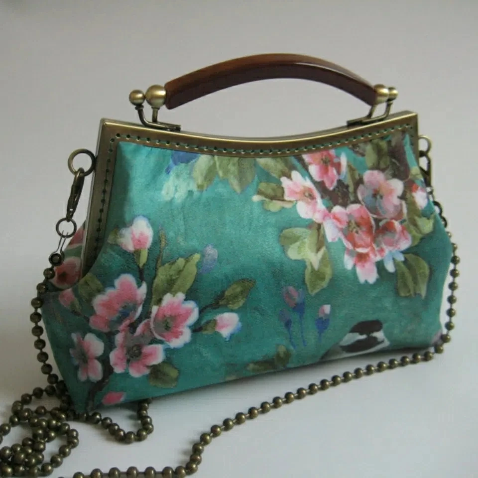 Bird Flowers Handmade Bag Bags Fringe Tassel Vintage Women Bag Chic Lady Mother Gift Bags Tote Women's Handbags 120CM Chain