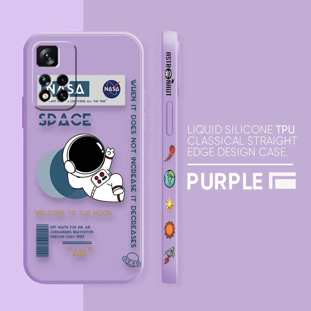 thumbnail image 1 of Case For Redmi Note 12 11 11T 11R 11E 10 9 8 7 7S PRO PLUS 4G 5G Simple Liquid silicone Case Funny Astronaut Spacewalk, 1 of 5