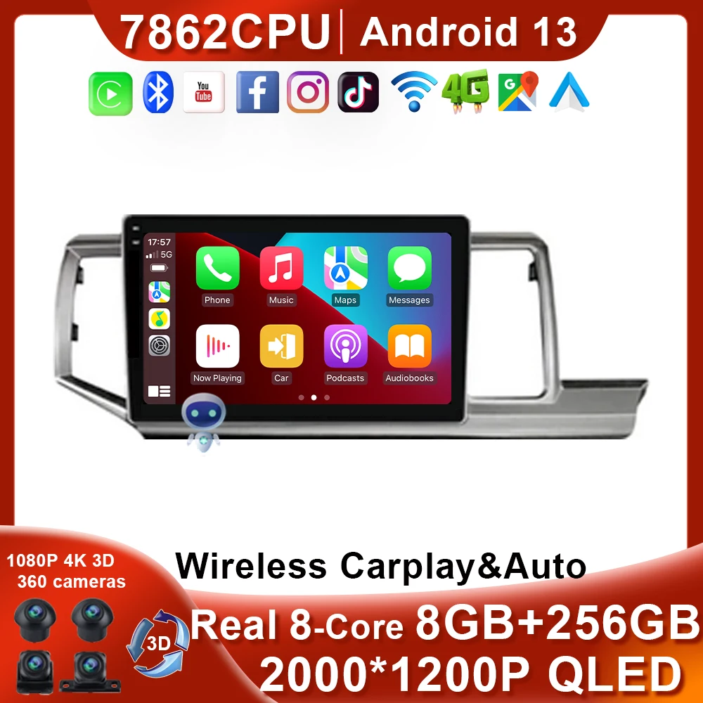 

For HONDA STEPWGN 2009-2015 9" Android 13 Car RadioNavigation GPS 2000*1200 DSP Carplay Multimedia Player Auto Stereo No DVD