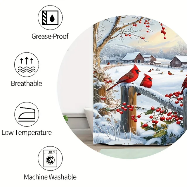 Christmas Red Robin Bathroom Set 6