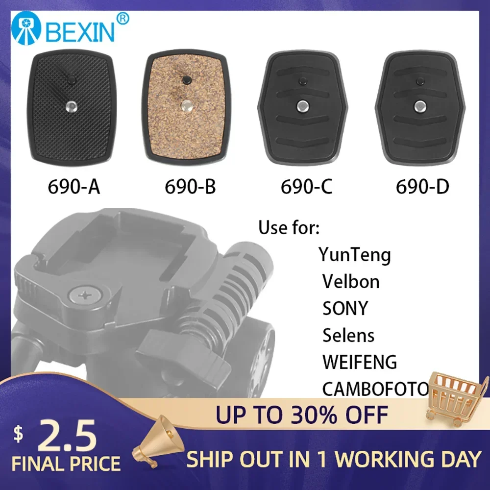 BEXIN Camera Quick Release Plate with 1/4 Screw Adapter Camera Plate For Yunteng Velbon Sony 3520 668 690 600 800 Tripod Head camera tripod plate camera mount plate camera base plate