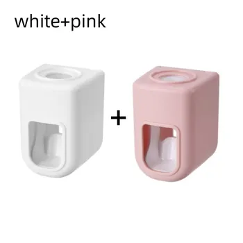 Creative Wall Mount เครื่องจ่ายยาสีฟันอัตโนมัติอุปกรณ์ห้องน้ํากันน้ําขี้เกียจยาสีฟัน Squeezer ผู้ถือแปรงสีฟัน 8