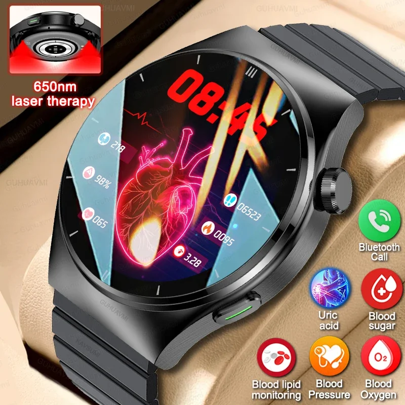 

2023 ECG Smartwatch Men Women Bluetooth Call Laser Therapy Blood Glucose Men Clock Uric Acid Sport Smart Watch For Xiaomi Huawei