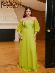 Missord New Plus Size Elegant Party Dresses For Women 2023 Off Shoulder Lantern Sleeves A-line Prom Formal Occasion Dresses