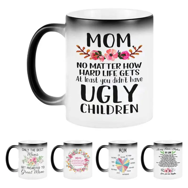 

new Mother's Day Gift 300ml Heat Sensitive Color Changing Ceramics Coffee Mug Cup only the best mom Creative Mugs birthday Gift