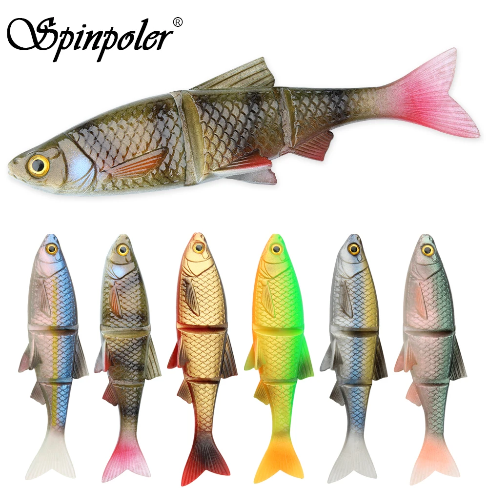 Spinpoler River Roach Swim Jerk Soft Bait Fishing Lure 3 Jointed