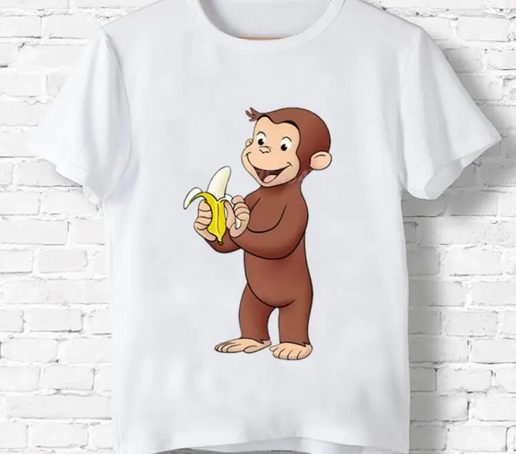 Kids T Shirts Summer Baby Boys Girls Curious George Cartoon Print Funny Monkey Tops Clothes
