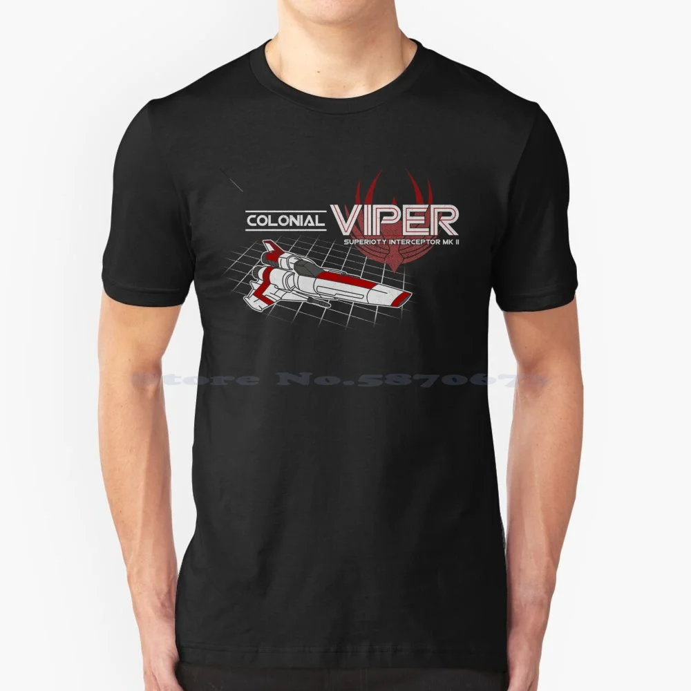Maglietta Della Vipera Coloniali 100% Cotone Tee Battlestar Galactica Coloural Viper Viper Pilot Viper 2 13Threases Bsg Adama Frak