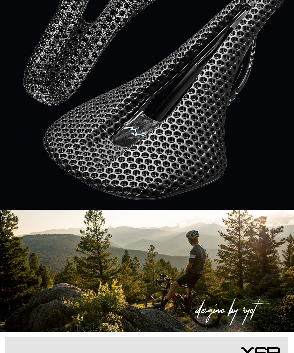 RYET 3D Gedruckt Fahrrad Carbon Sattel 140mm 143mm Super Licht Straße MTB Racing Sättel Fahrrad Sitzkissen radfahren Sitz Teile – Detail 2