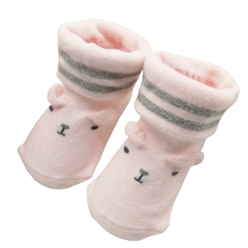 2Pair/lot new cartoon newborn baby socks for 0-6 months baby non-slip foot socks