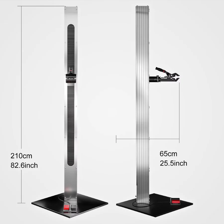 헤비듀티 전동 자전거 리프트 스탠드 체인 드라이브 조절식 70-185cm 전기 자전거 수리 랙 50kg 하중 용량 핸드/페달 작동