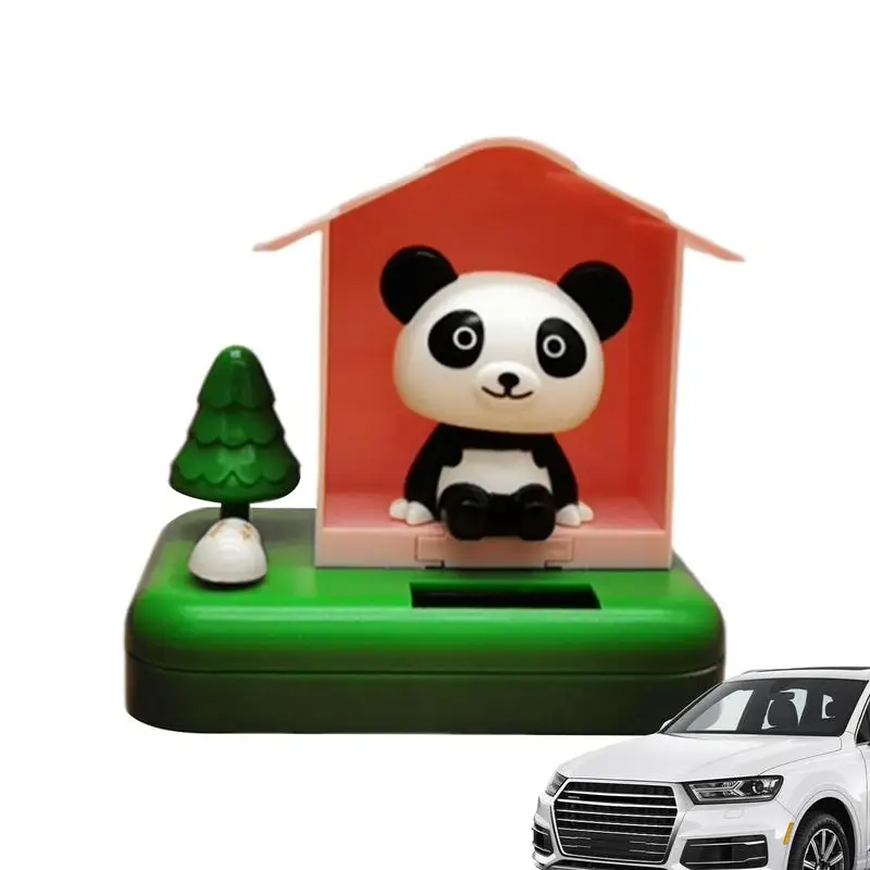 

Автомобильная искусственная панда в деревом доме, питание от солнечной энергии, декоративная многоразовая встряхивающаяся панда, Декор