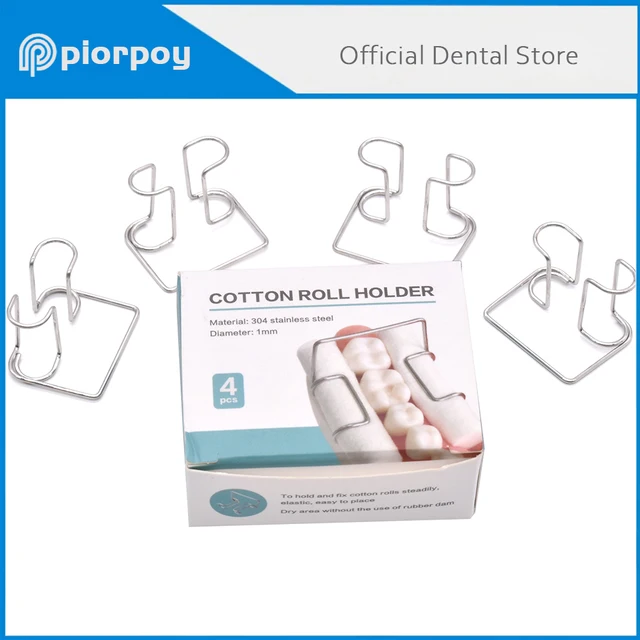 PIORPOY 4pcsDental Cotton Roll Holder Clip Orthodontic Stainless Steel Tool Clinic Ortho Lab Supplies Cotton Holder Autoclavable