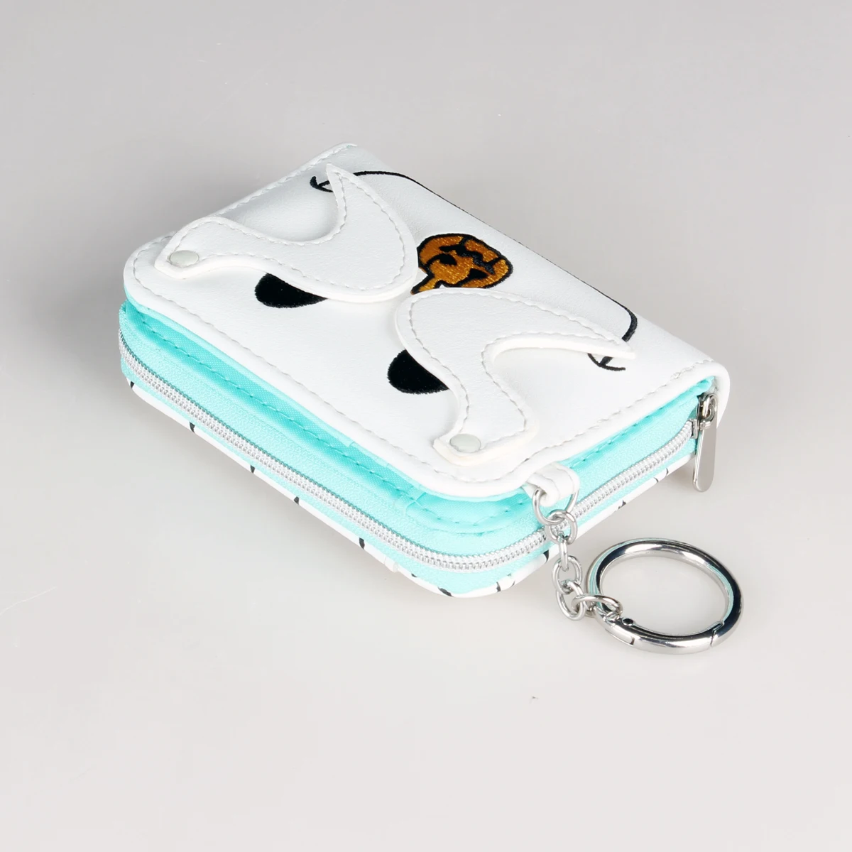 Kawaii Cartoon Design Short Wallet Trendy Clutch Credit Card Holder Faux Leather Card Case