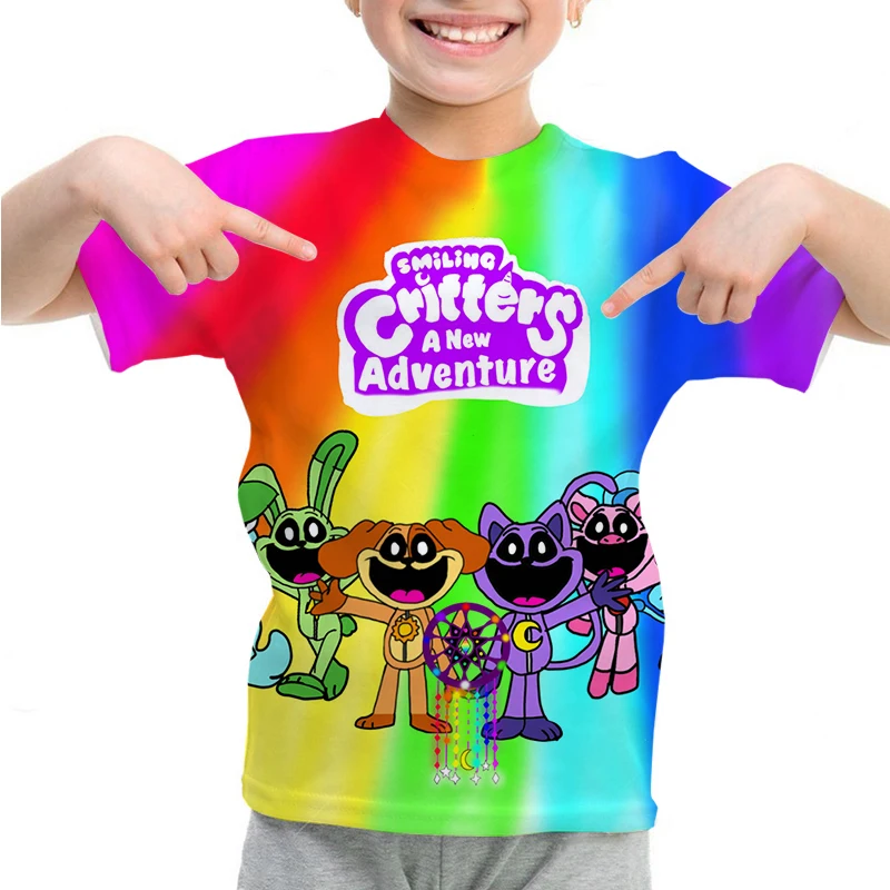 

Футболка Летняя детская с коротким рукавом и принтом смайликов