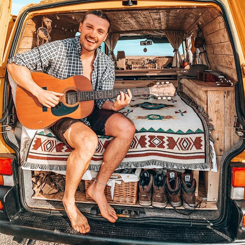 Tapis camping camping en plein air, Couverture de pique-nique inden, Couvertures de lit dedecoratives, Boho, tapis d