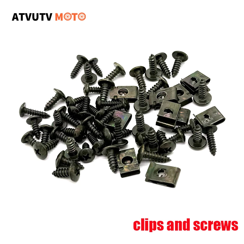 오토바이 플라스틱 커버 금속 리테이너 셀프 태핑 나사 및 클립, 자동차 스쿠터 ATV 모페드 Ebike M4 M5 4.2/4.8mm, 12 개 + 12 개