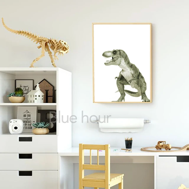 Sala de jogo dinossauro cartaz tyrannosaurus brontosaurus pterodactyl  pintura da lona parede arte imagem para sala estar decoração casa -  AliExpress