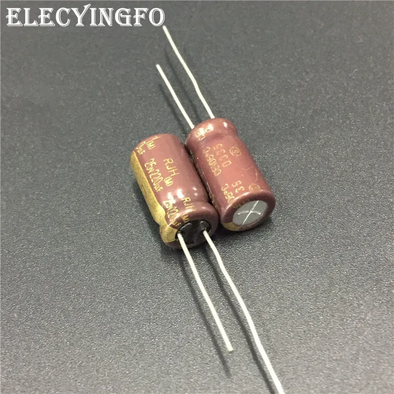

10 шт. 220 мкФ 25V220uf ELNA RJH Series 8x16 мм сверхнизкое сопротивление 25V220uF аудио конденсатор