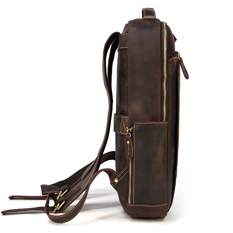 Womens Rustic Brown Leather Backpack Mens Purse
