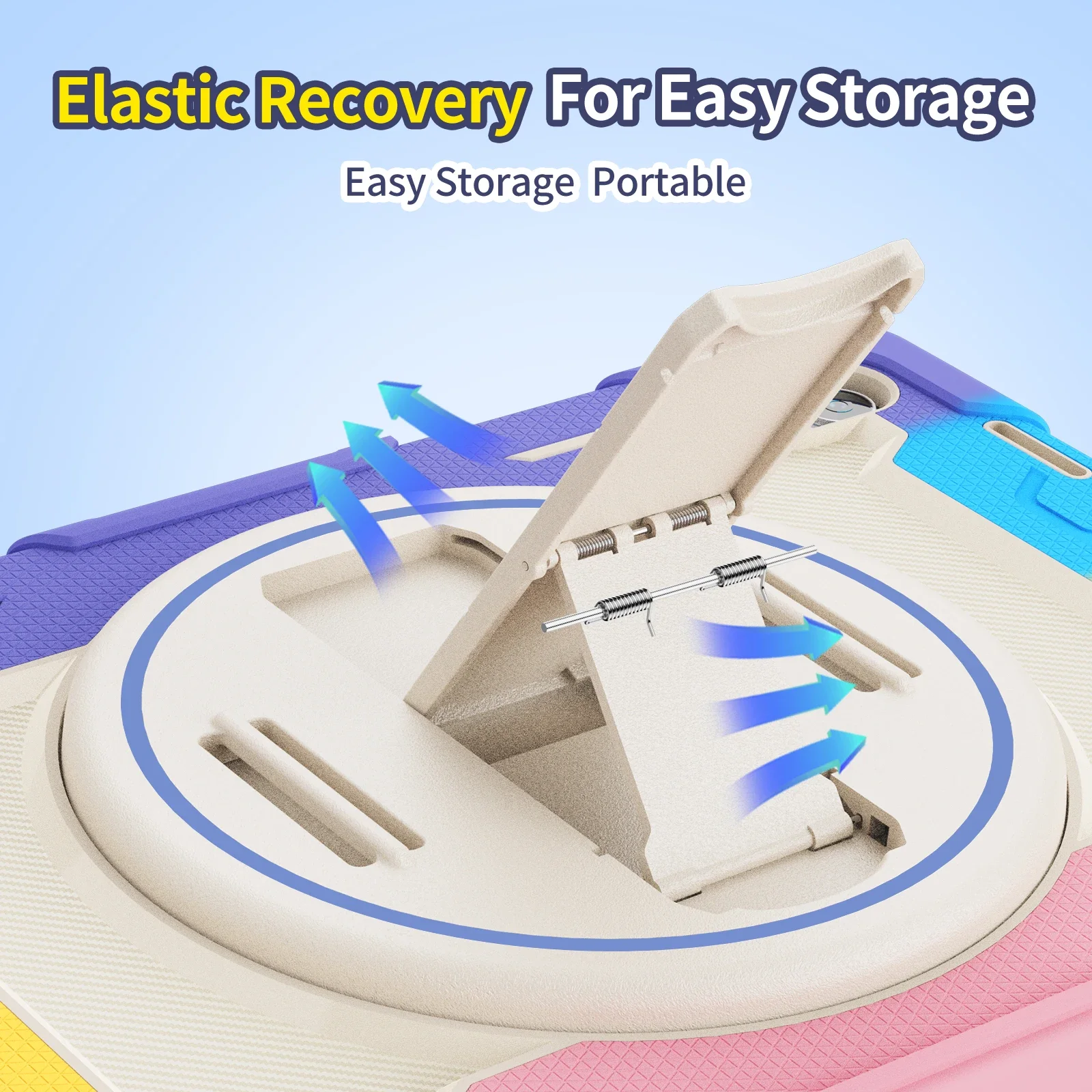 Durable Armor Kickstand Tablet Case with 360° Rotating Hand Strap