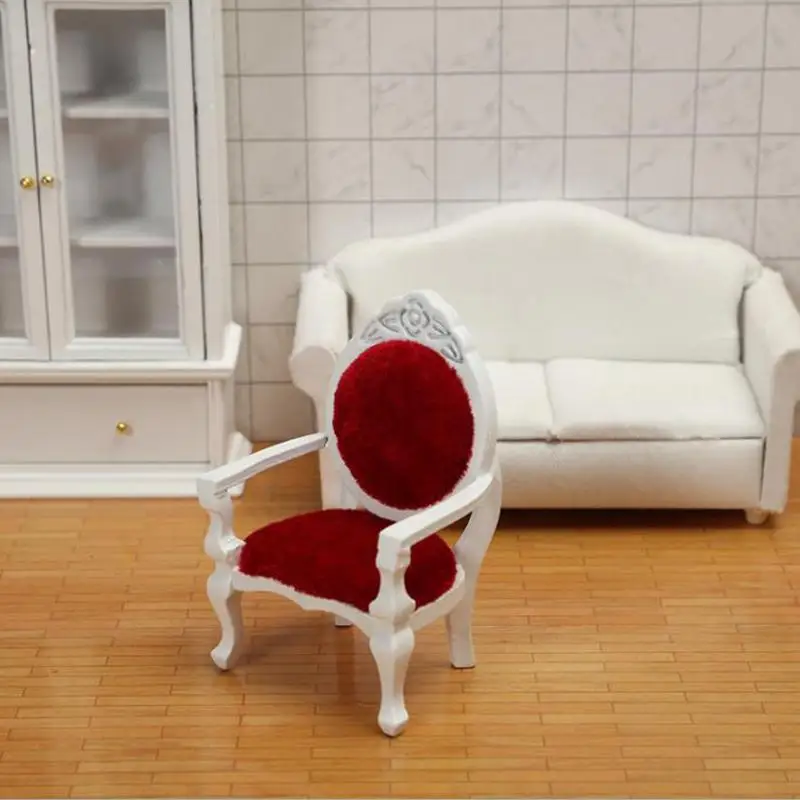1Pcs 1/12 Dollhouse Mini Sofa Stool Chair Pillow Furniture for Dollhouse Decor 5