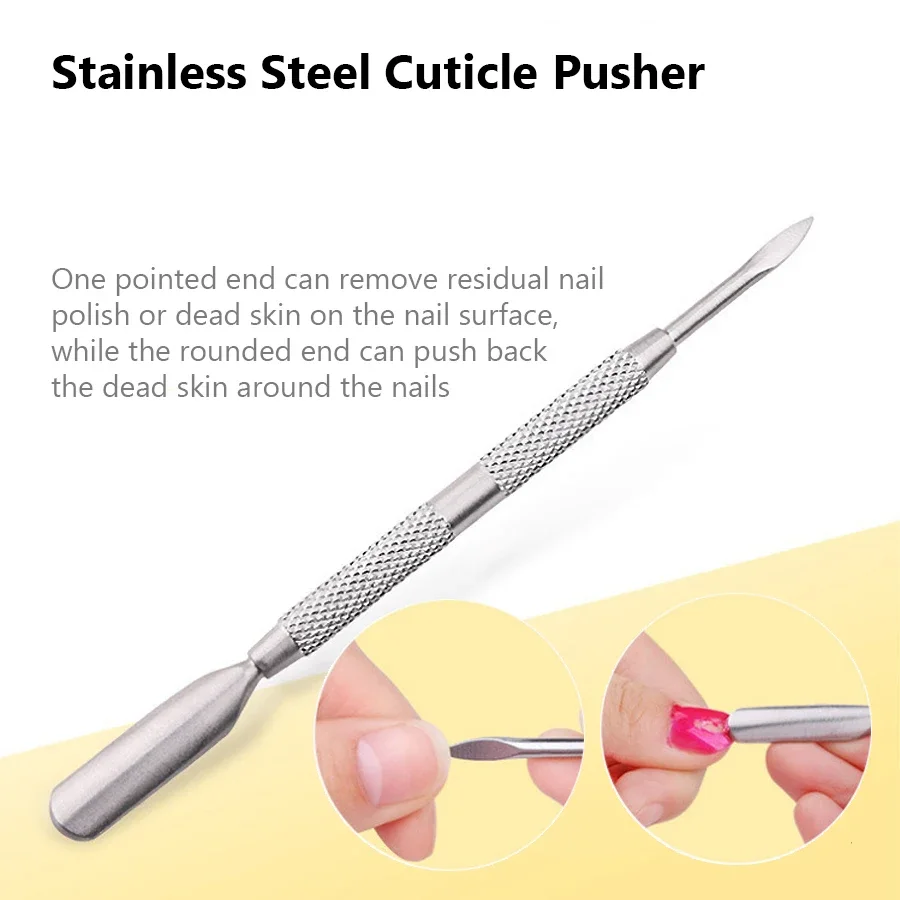 Stainless Steel Cuticle Pusher Manicure Tools 1Pc