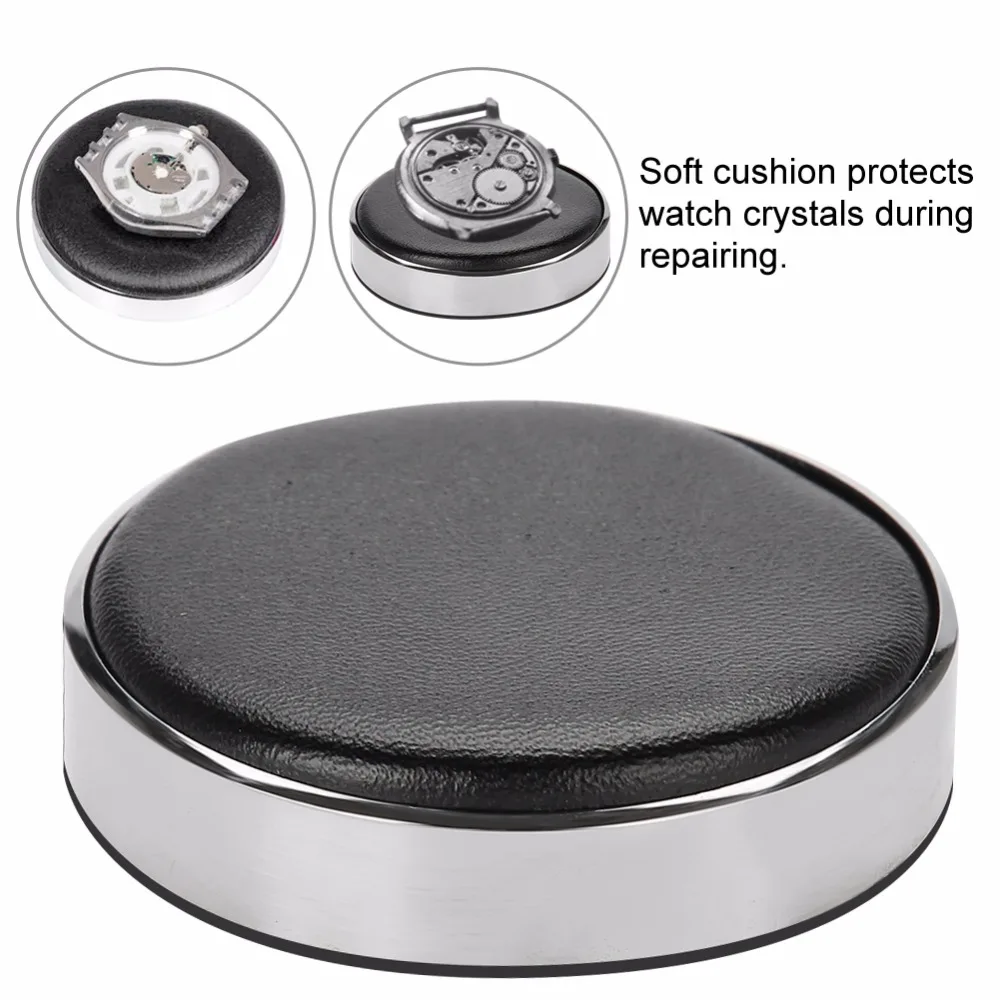 

Watch Jewelry Case Movement Casing Cushion Pad Leather Protecting Holder Professional Watchmaker Repairing Tool Kits Dia 53mm
