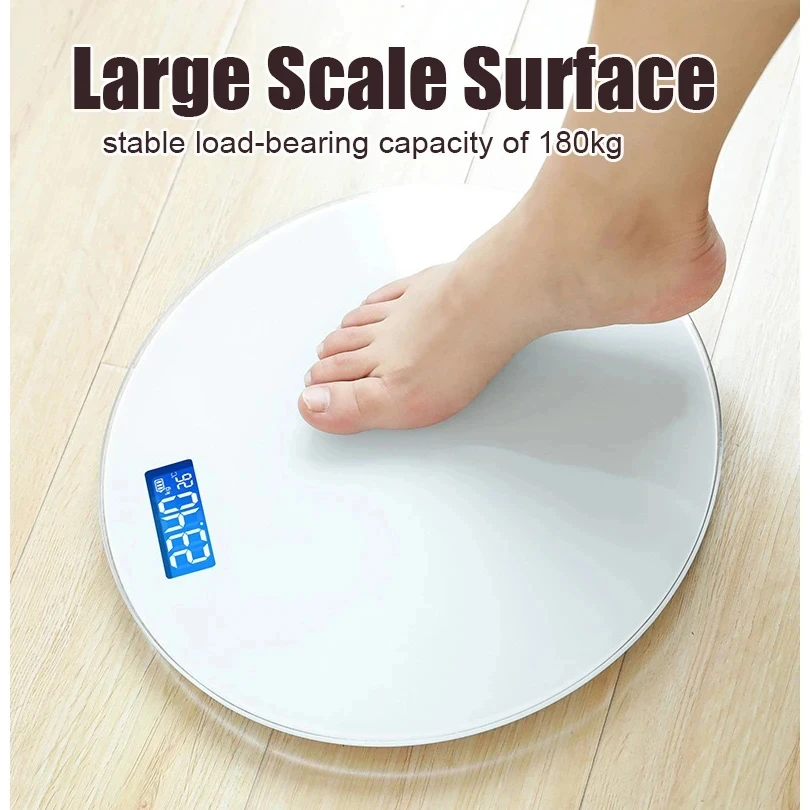 Round Electronic LED Digital Display Weight Floor Smart Balance Body Home Bathroom Scale_voghion.com