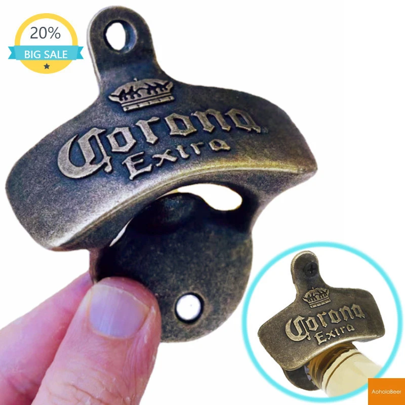 1pc Retro Beer Bottle Opener Wall Mounted Decorative Cafe Bar Wall