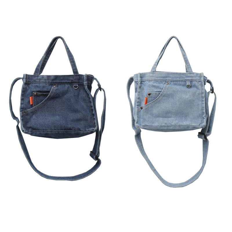 

Vintage Shoulder Bag Bag with Pockets Anti-theft Crossbody Bag Blue Handbags for Travel Shopping 066F