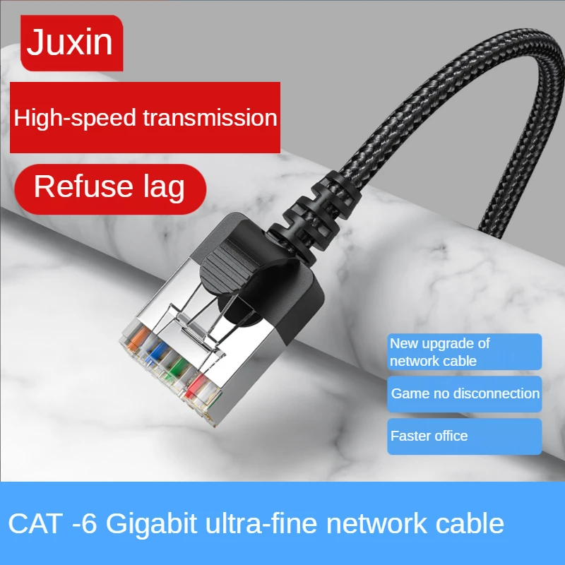 Nylon Cat6a Cabo de Patch Ethernet Ultra Fino 0.16 Polegada Alta Velocidade Cat Rj45 Fino Flexível e Leve para pc Mac - Imagem 2