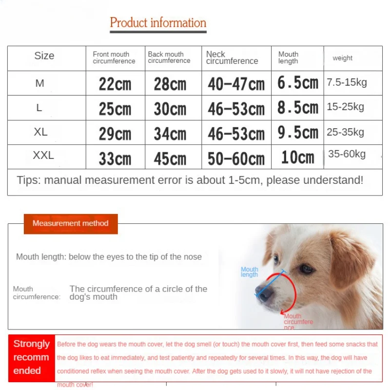 Dog Muzzle Dog Muzzle Anti Biting Pet Mouth Mask Adjustable & Breathable Leather Metal Muzzle Protection Cover Muzzles for Dog Accessories