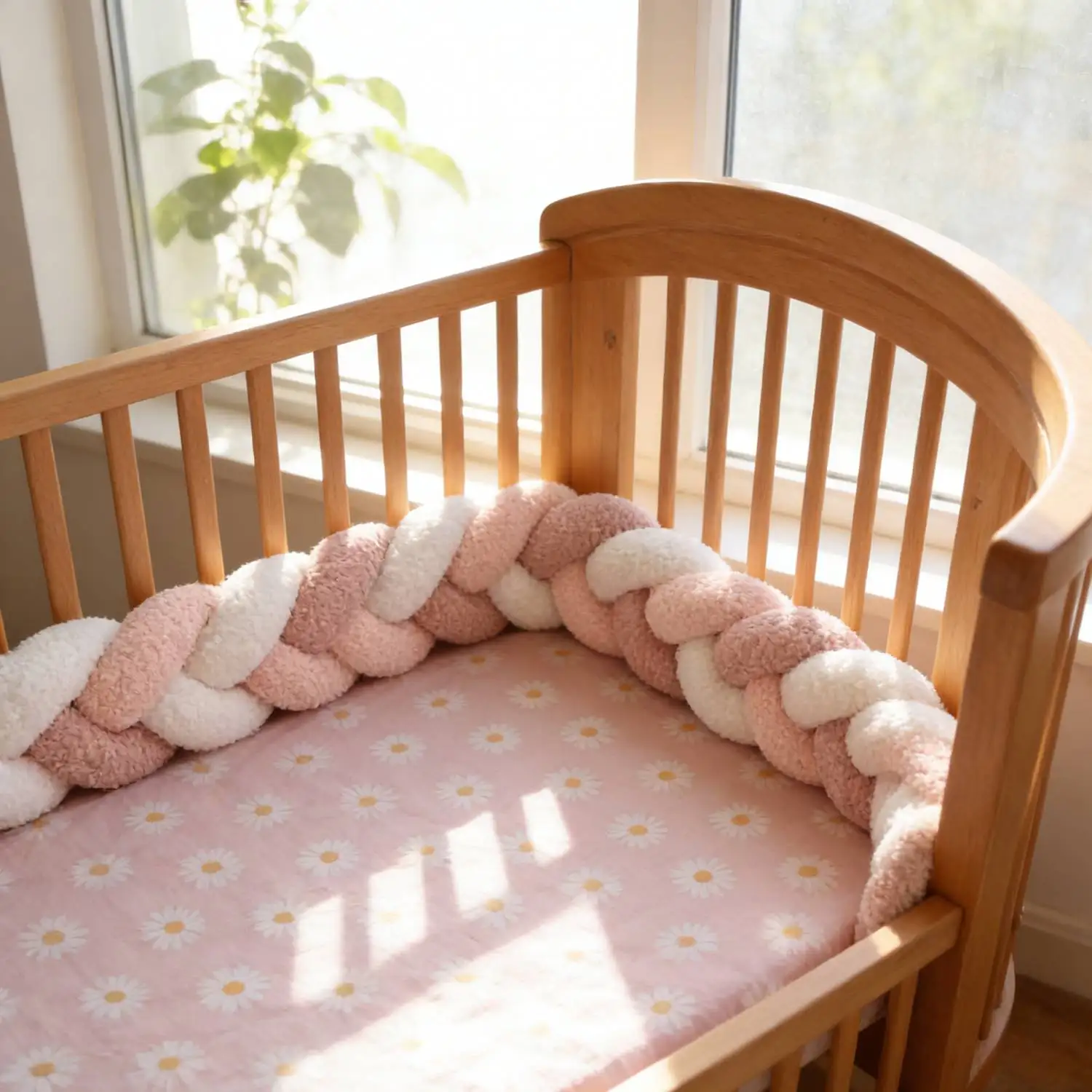 Baby Crib Protector  Infant Cradle Pillow Cushion Braid Crib Bumper Protector Room Decor Tresse Tour De Lit Bebe 1M 2M 3M 4M - 6