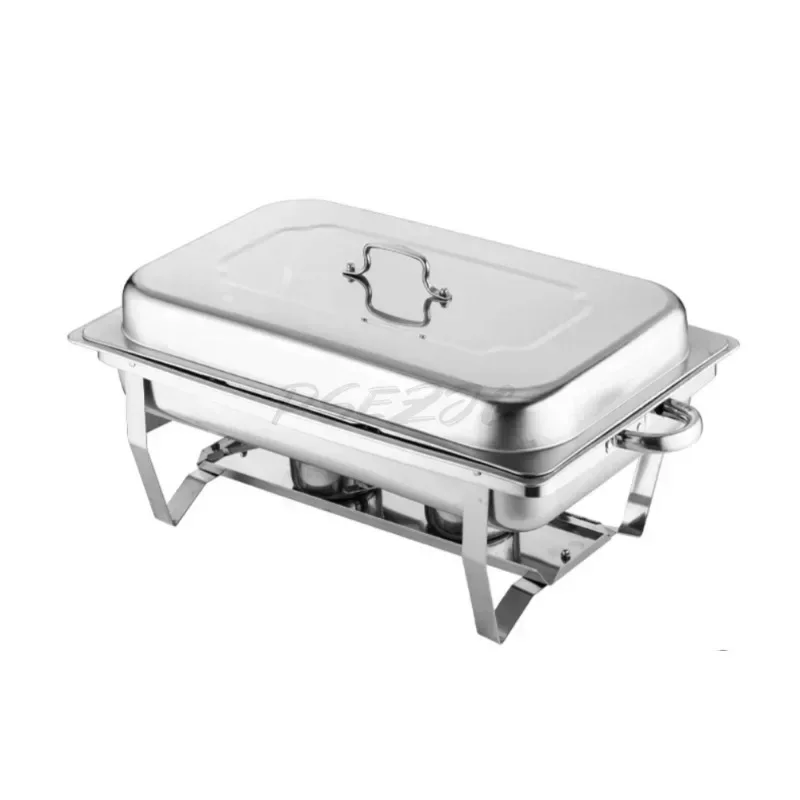 Silver Stainless Steel et Stove Alcohol Heating Hotel Restaurant Banquet Insulated Hot Pot Multi-purpose Serving Plate