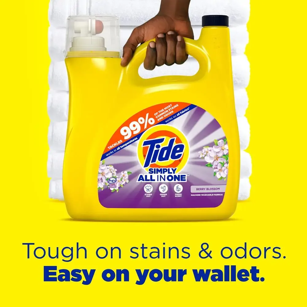 Laundry Detergent Laundry Stain Remover Berry Blossom Laundry Detergent Powerful Stain Remover Fresh Scent HE and Standard Machine Compatible 117 fl oz 89 loads