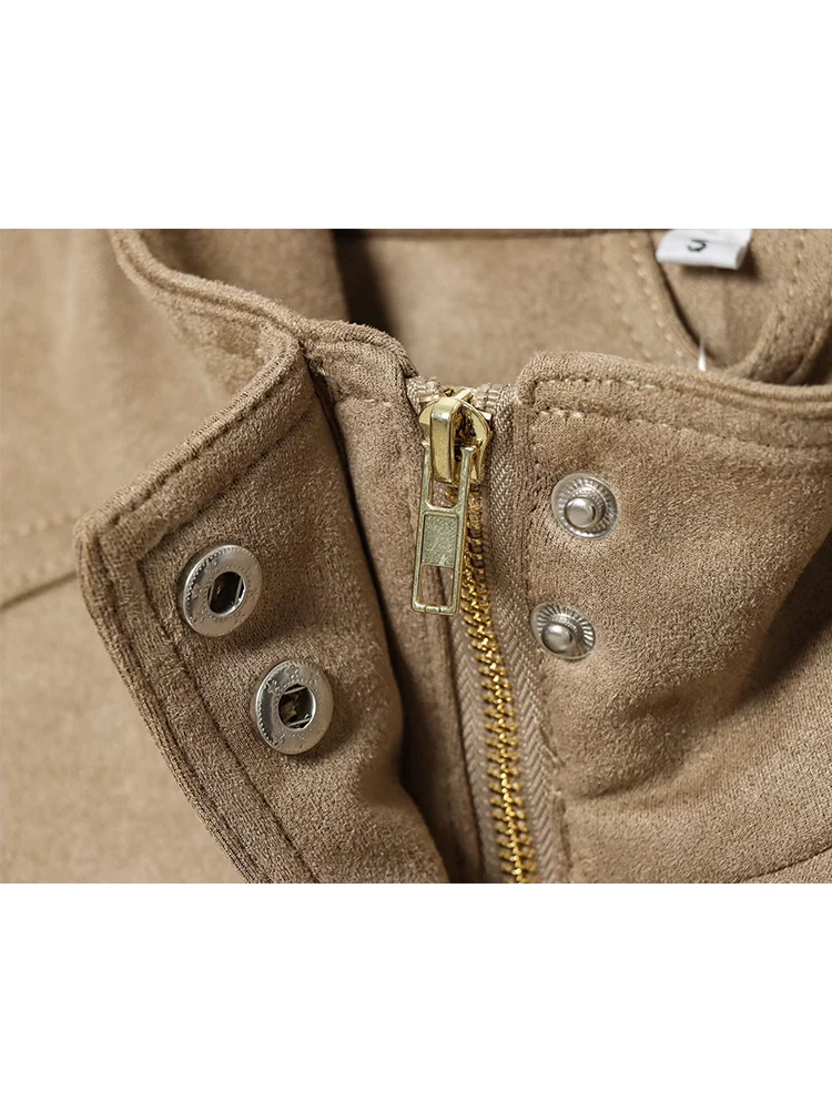 Chic Casual Soft Bomber Jackets 2025 New Autumn Winter Women Lapel Long Sleeve Zipper Coats Fashion Streetwear Loose Outerwear