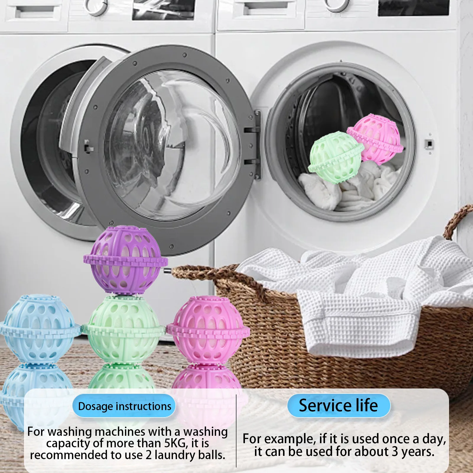 Laundry Balls For Washing Machine Non Detergent For Dryer Anti-Knot Cleaning Supplies Washing Machine Ball