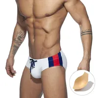 New Mens Surfing Swimwear Splicing Swim Briefs Low Waist Swimming Short Trunk Sport Beach Pants Swimsuit Bikini Male Sexy Shorts 2