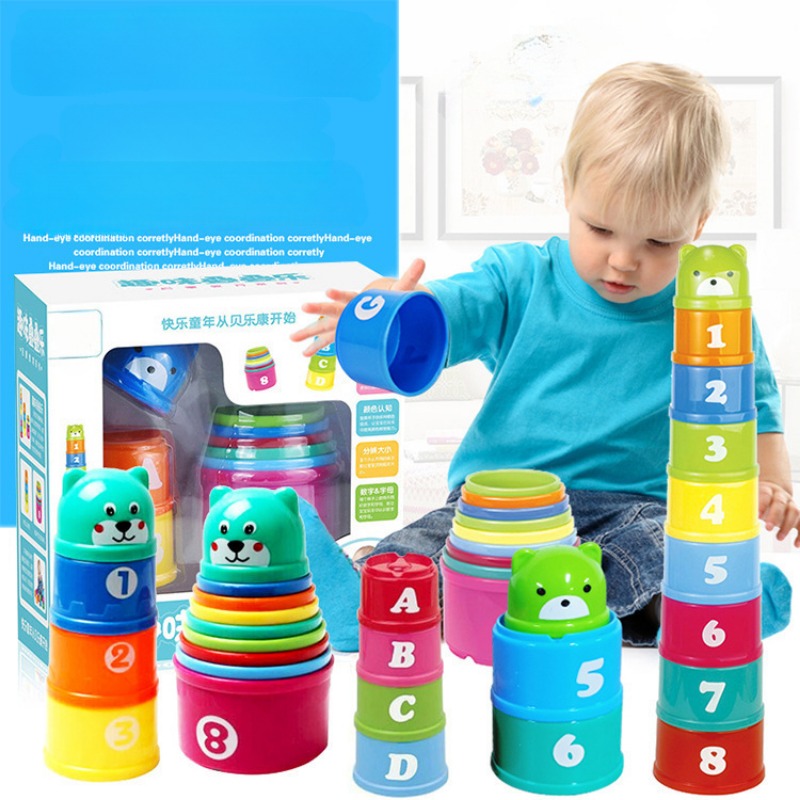  Kid Brain Response Battle Fold Cup Hand Speed Competition Fold Cup Child Stack Game Early Education Puzzle Train Board Games Toy 
