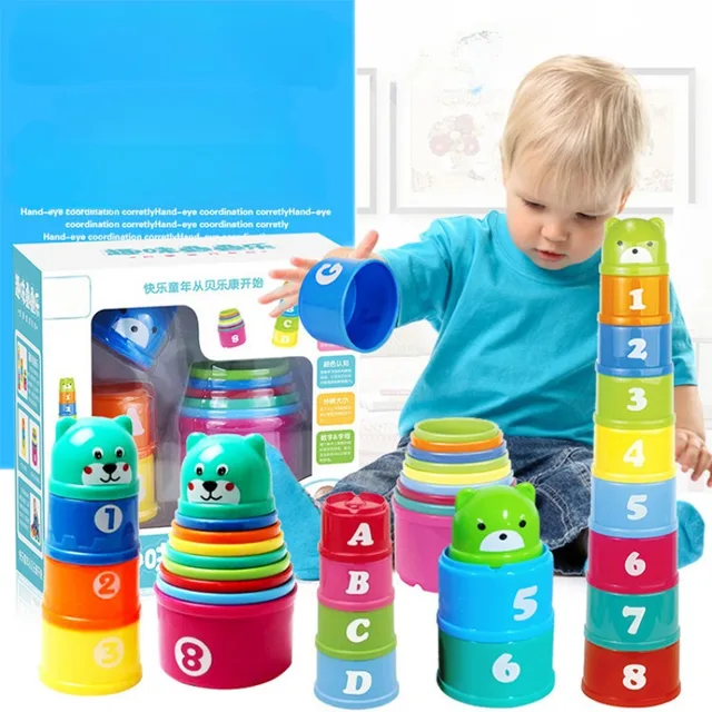 Taza plegable de batalla de respuesta mental para niños, velocidad de mano, competición, juego de pila para niños, Educación Temprana, rompecabezas, tren, juegos de mesa, juguete