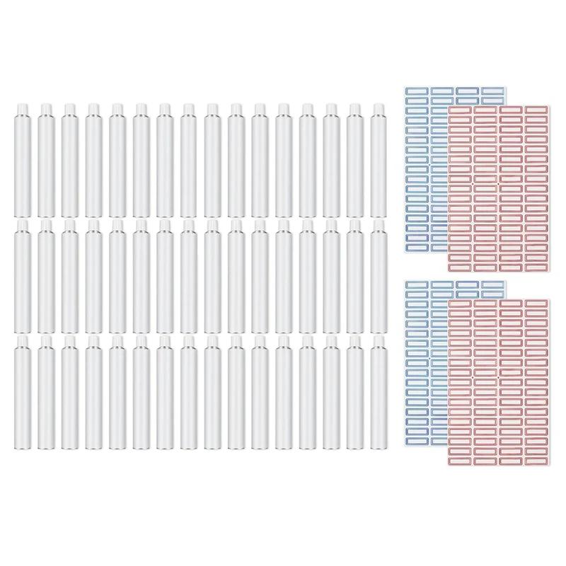 

48 Pcs Empty Aluminum Paint Tubes Aluminum Paint Tubes 20Ml For Making Paint And Store Remaining Paint Acrylic Oil With 4 Label